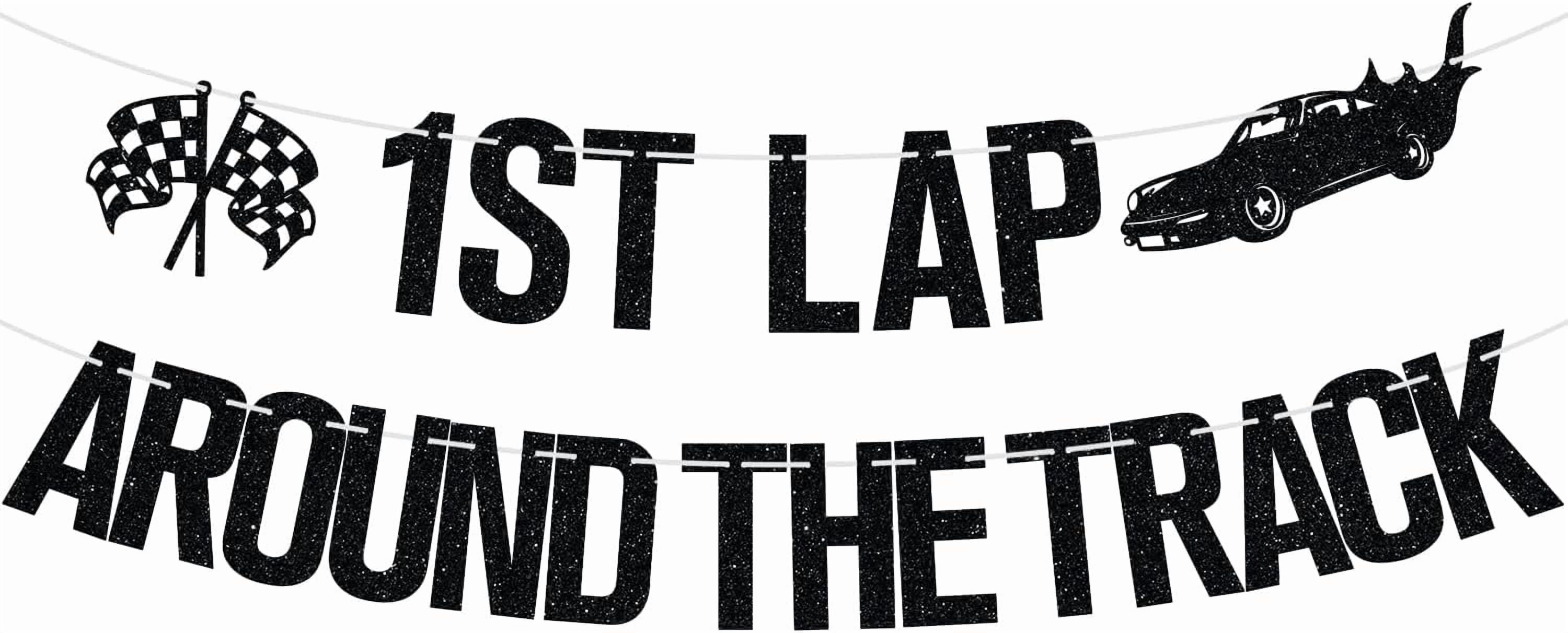 1st Lap Around the Track Banner for Boy Girl, Racing Car Theme Birthday ...