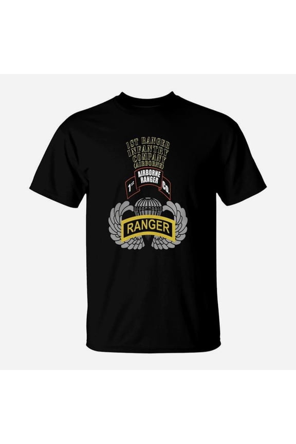 1st Ranger Infantry Co Airborne Badge Tab TShirt