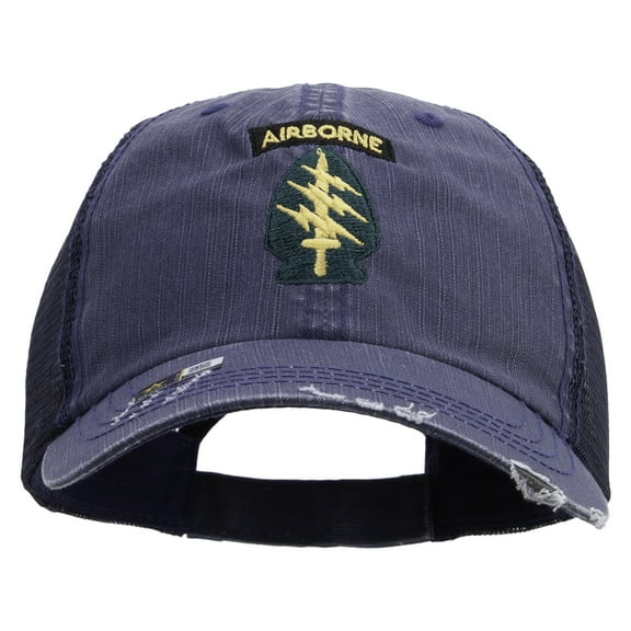 1st Special Forces Command Embroidered Low Profile Special Cotton Mesh Cap - Navy OSFM