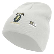 1st Special Forces Command Veteran Embroidered 8 Inch Knitted Short Beanie - White OSFM