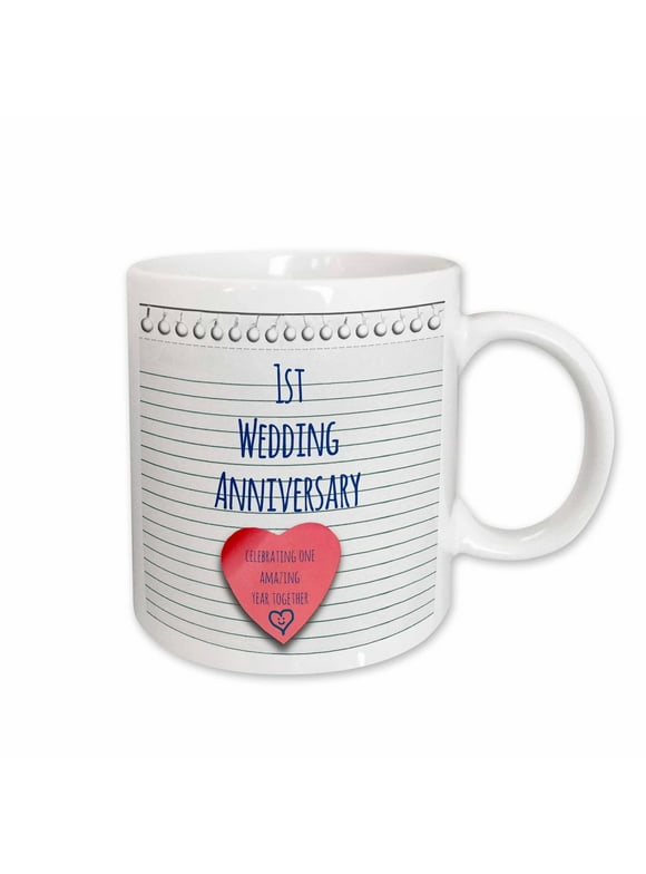 1st Wedding Anniversary gift - Paper celebrating 1 year together - first anniversaries - one yr 11oz Mug mug-154428-1