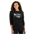 thumbnail image 1 of 1st Yoga Relaxing Meditation Namaste Women Plus Size Long Sleeve Graphic Tee Brisco Brands 2X, 1 of 5