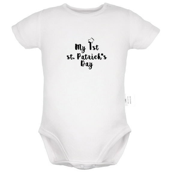 My 1st st. Patrick's Day Funny Rompers For Babies, Newborn Baby Unisex Bodysuits, Infant Jumpsuits, Toddler 0-24 Months Kids One-Piece Oufits (White, 0-6 Months)