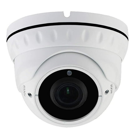 1stPV 2.8-12mm Varifocal Lens Dome Outdoor Security Camera, 2MP 4in1 (TVI/AHD/CVI/CVBS), Smart IR Tech, Analog CCTV Security Camera, Metal, White, TEL Live Local Service