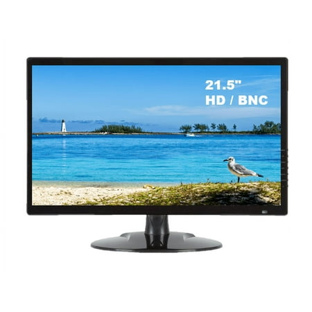1stPV CCTV Security Monitor Surveillance Display 21.5 Inch Analog HD 1080P HDMI 4in1 Two BNC Connect Cameras Home Office Network video recorder