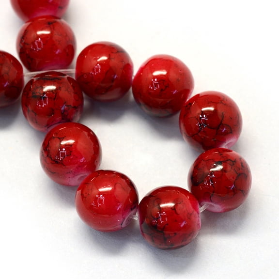 1strand Baking Painted Glass Round Bead Strands FireBrick 8.5~9mm Hole: 1.5mm about 105pcs/strand 31.8 inch