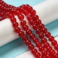thumbnail image 1 of 1strand Baking Painted Imitation Jade Glass Round Bead Strands Red 8.5~9mm Hole: 1.5mm about 105pcs/strand 31.8 inch, 1 of 4