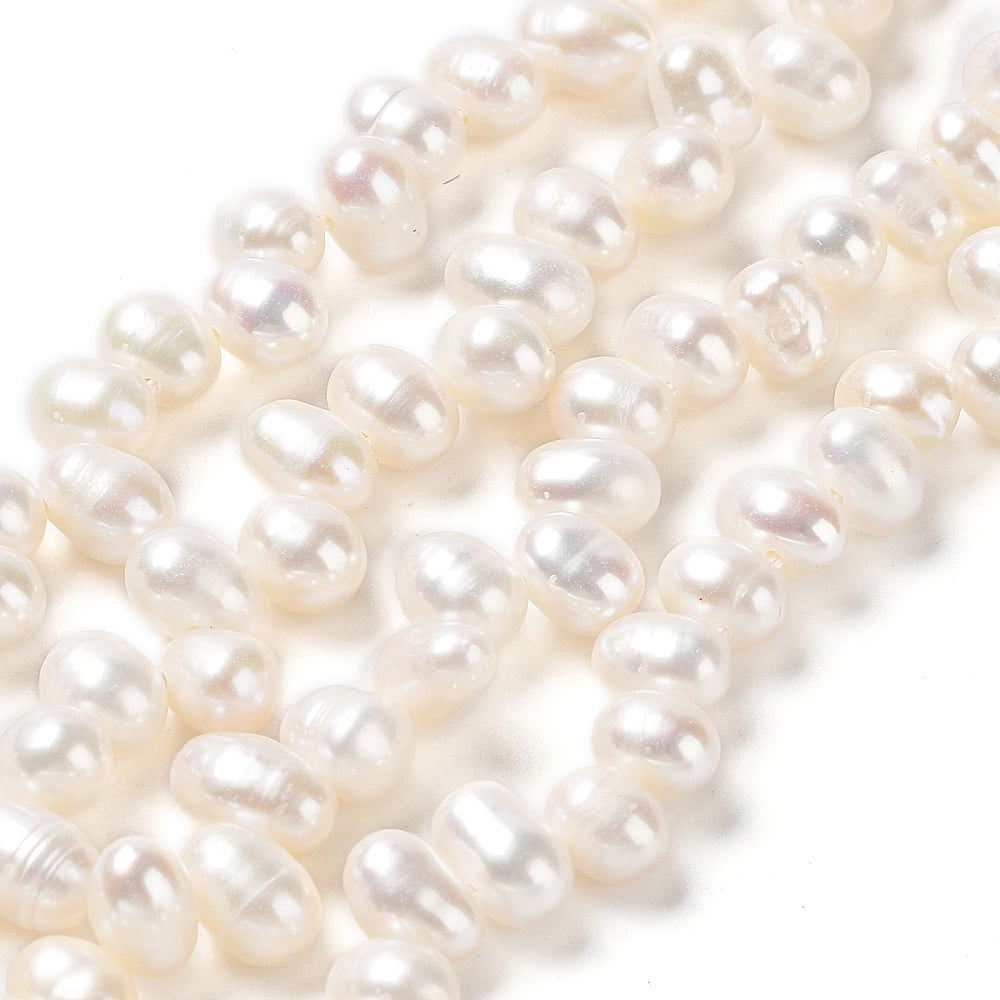 1strand Cultured Freshwater Pearl Beads Strands Grade 5A Rice Seashell color 6~7x4~5mm Hole: 0.5mm about 71pcs/strand 14.65''(37.2cm)