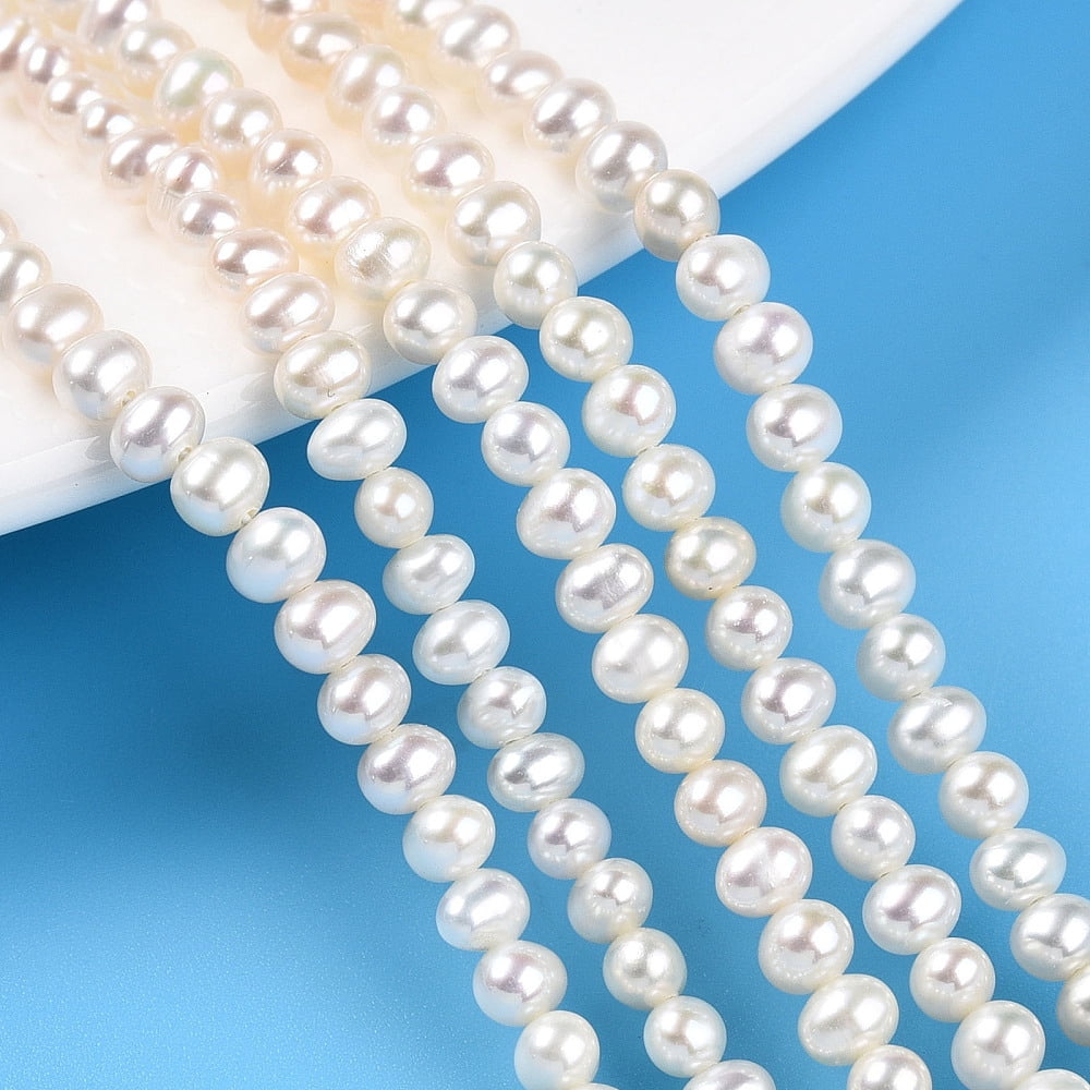 1strand Cultured Freshwater Pearl Beads Strands Potato Creamy White 3~4mm Hole: 0.5mm about 110~112pcs/strand 15.24~15.47''(38.7~39.3cm)