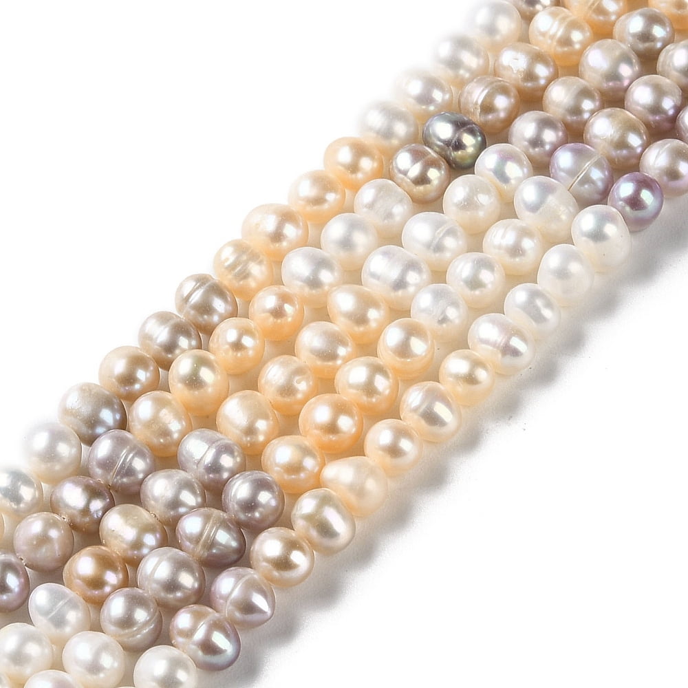 1strand Cultured Freshwater Pearl Beads Strands Potato Grade A+ Colorful 6~7.5x6~6.5mm Hole: 0.5mm about 59pcs/strand 13.86~13.98(35.2~35.5cm)