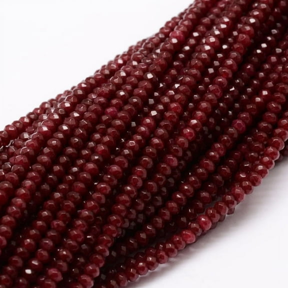 1strand Dyed Malaysia Rondelle Beads Strands Faceted FireBrick 3x2mm Hole: 1mm about 154pcs/strand 14.3 inch