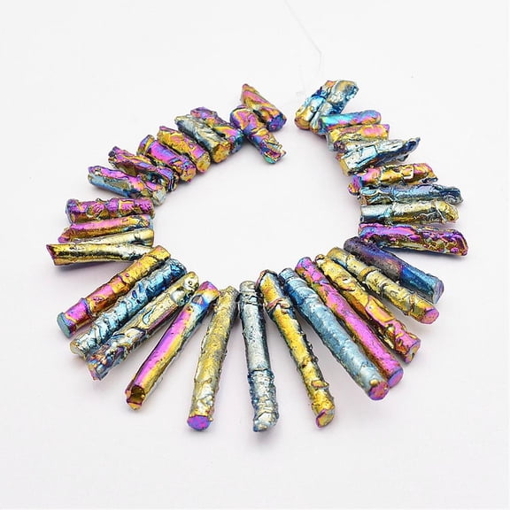 1strand Electroplate Dragon Bone Stone Beads Strands Column Colorful 16~50x5~6mm Hole: 1mm about 34pcs/strand 7.48 inch(19cm)
