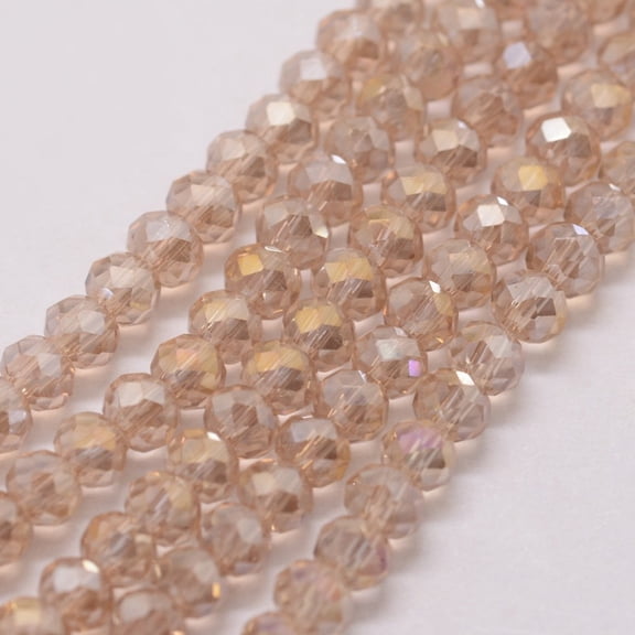 1strand Electroplate Glass Bead Strands Rondelle Faceted Rainbow Plated Moccasin 3x2mm Hole: 1mm about 120~125pcs/strand 12.4 inch