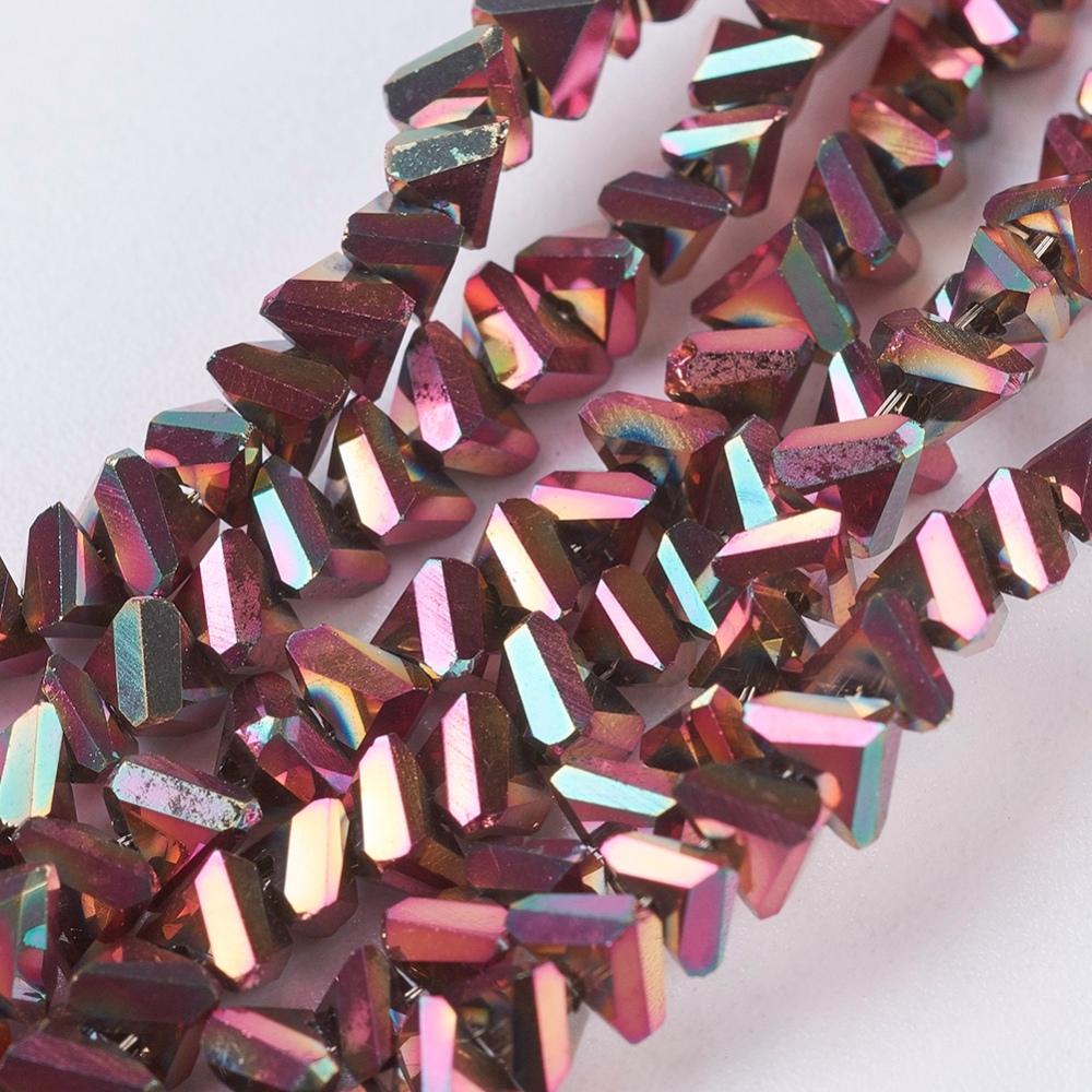 Triangular Strand 1strand Electroplate Glass Beads Strands Full Faceted Triangle Rose ...