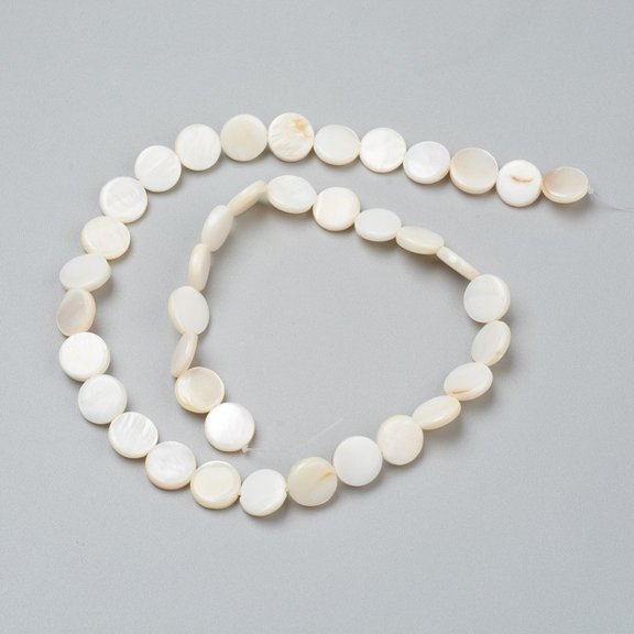 1strand Freshwater Shell Beads Flat Round 10x3~6mm Hole: 0.5mm about 39pcs/strand 15.16 inch(38.5cm)