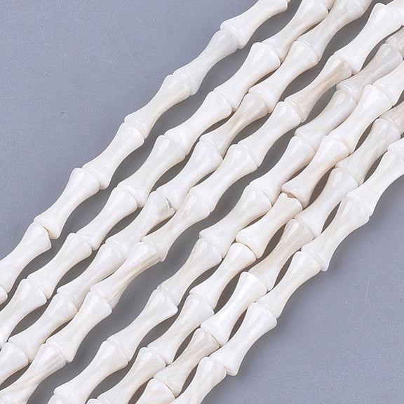 1strand Freshwater Shell Beads Strands Bamboo Joint Ivory 7.5~9x3.5~4.5mm Hole: 0.8mm about 48pcs/strand 15.7 inch