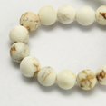 thumbnail image 1 of 1strand Frosted Round Natural Magnesite Beads Strands White 6mm Hole: 1mm 6mm in diameter hole: 1mm about 67pcs/strand 15.5 inch, 1 of 2
