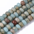 thumbnail image 1 of 1strand Natural Aqua Terra Jasper Beads Strands Rondelle 6x4mm Hole: 0.8mm about 102~103pcs/strand 15.94 inch(40.5cm), 1 of 2
