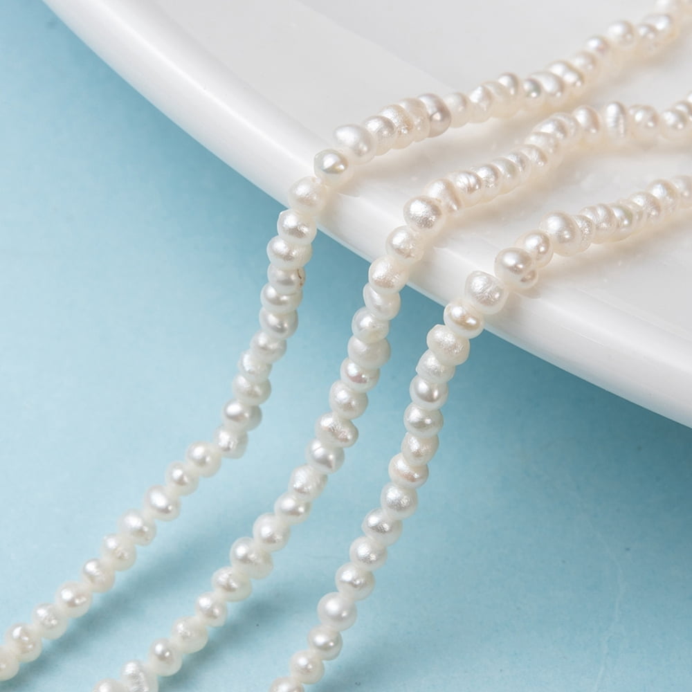 1strand Natural Cultured Freshwater Pearl Beads Strands Potato White 3~3.5x2.3~2.6mm Hole: 0.5mm about 142~150pcs/strand 14.5 inch(37cm)