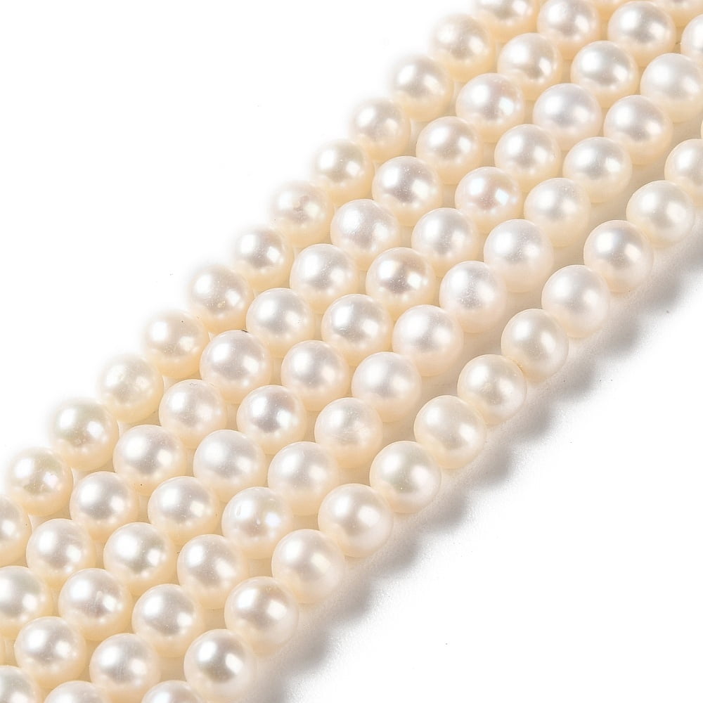1strand Natural Cultured Freshwater Pearl Beads Strands Round Grade 5A WhiteSmoke 5.5~6x5.5~6mm Hole: 0.7mm about 72pcs/strand 15.63 inch(39.7cm)