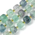 thumbnail image 1 of 1strand Natural Fluorite Beads Strands with Seed Beads Faceted Cube 8~9x8~9x8~9mm Hole: 0.9~1mm about 35~39pcs/strand 14.80''~15.16''(37.6~38.5cm) Fluorite, 1 of 5