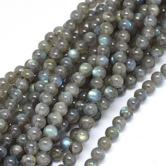 1strand Natural Labradorite Beads Strands Grade A Round 6mm Hole: 0.8mm 64-69pcs/strand 15.5-16.3 inch(39.5-41.5cm)