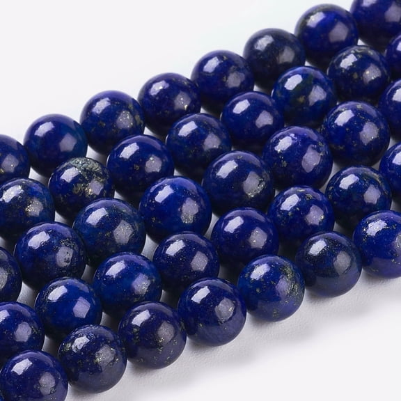 1strand Natural Lazuli Beads Strands Dyed Round Blue 6mm Hole: 1mm 30pcs/strand 7.6 inch Lapis Lazuli