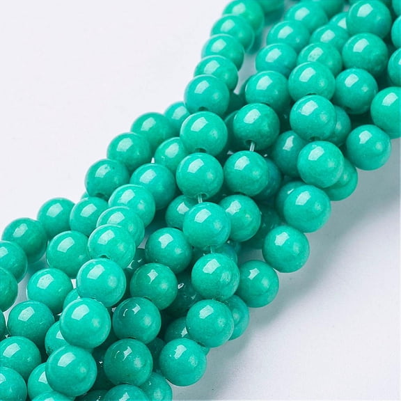 1strand Natural Mashan Jade Round Beads Strands Dyed Dark Turquoise 6mm Hole: 1mm about 69pcs/strand 15.7 inch