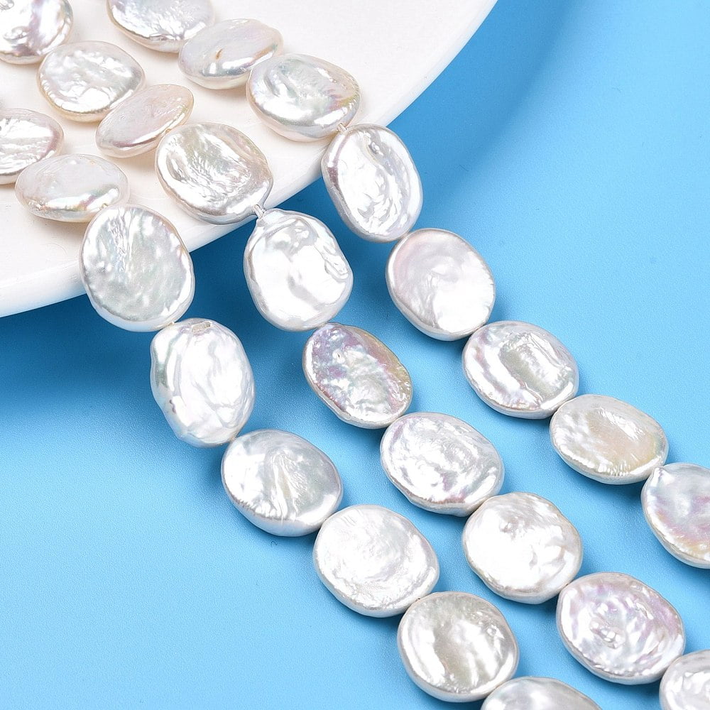 1strand Natural Nucleated Baroque Keshi Pearl Beads Strands Oval Seashell color 16~25x14~15x3~7.5mm Hole: 0.6mm about 23pcs/strand 15.2~15.43''(38~39.2cm) Brown