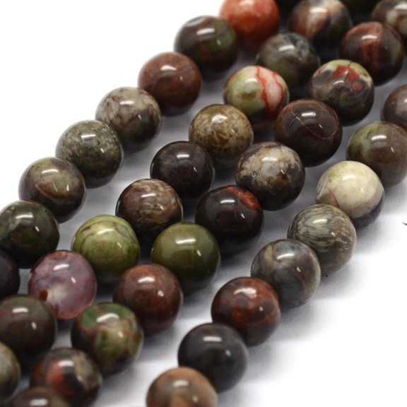 1strand Natural Ocean Agate/Ocean Jasper Beads Strands Round 8mm Hole: 0.8mm about 47pcs/strand 14.9 inch(38cm)
