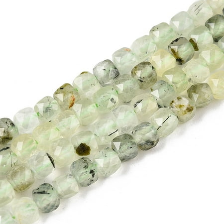 1strand Natural Prehnite Beads Strands Grade AB+ Faceted Cube 4~5x4~5x4~5mm Hole: 0.8mm about 92~105pcs/strand 14.96~15.35 inch(38~39cm)