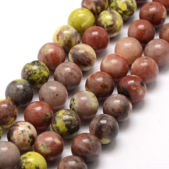 1strand Plum Blossom Jasper Beads Strands Round Marble Stone Beads Colorful 6mm Hole: 1mm about 60~66pcs/strand 15~15.7 inch