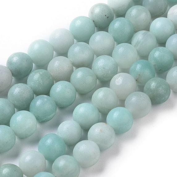 1strand Round Natural Amazonite Bead Strands 8mm Hole: 1mm about 45~47pcs/strand 15 inch