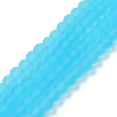 thumbnail image 1 of 1strand Transparent Glass Beads Strands Faceted Frosted Rondelle Sky Blue 10mm Hole: 1mm about 63~65pcs/strand 49~50cm, 1 of 5