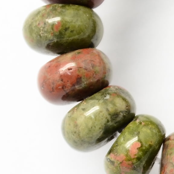 1strand Unakite Stone Beads Strands Rondelle Olive 8x5mm Hole: 1mm about 60~65pcs/strand 15.7 inch