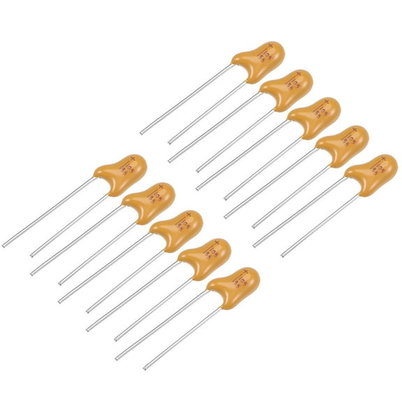 1uF Tantalum Capacitor 35V 2 Pin Yellow Radial Electrolytic Capacitor Dipped Tantalum Bead Capacitors 10pcs