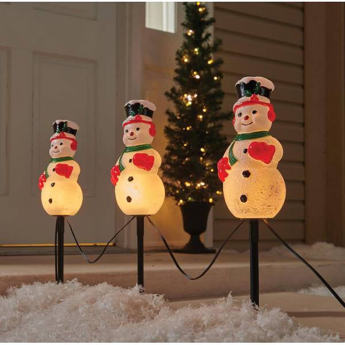 Snow Man - sss 1unit-3-Piece Snowman Pathway Marker Set - Walmart.com