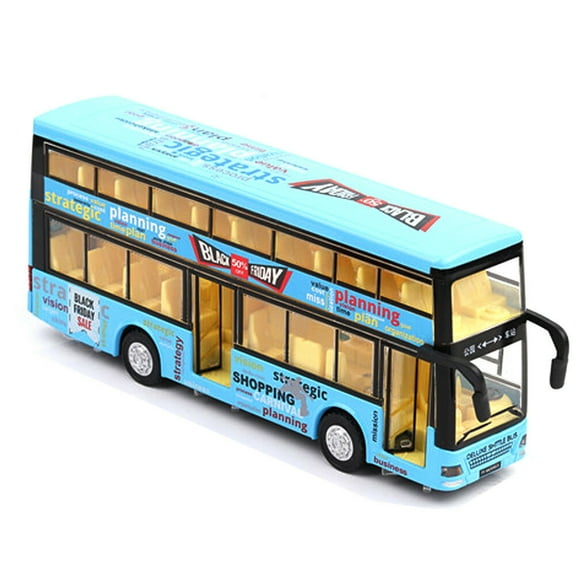 1x 1:36 Double-Decker Tour Bus Air-Conditioned Bus Sound And Light Toy Car