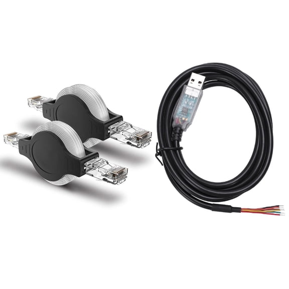 1x 1.8M Long Wire End,USB-Rs485-We-1800-Bt Cable & 2PCS RJ45 Cat 5 5E Retractable Ethernet LAN Network Patch Cable