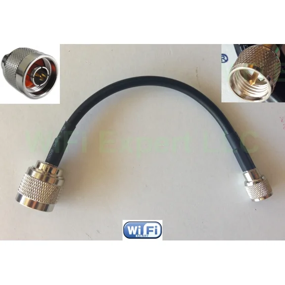 1x 12 inch RG58 LOW LOSS COAX RF CABLE Mini UHF MALE TO N TYPE MALE Asmbld in US