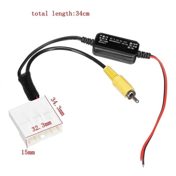 1x 34cm Video Adaptor Cable Reverse Camera Harness Cable for Toyota Kluger RAV4