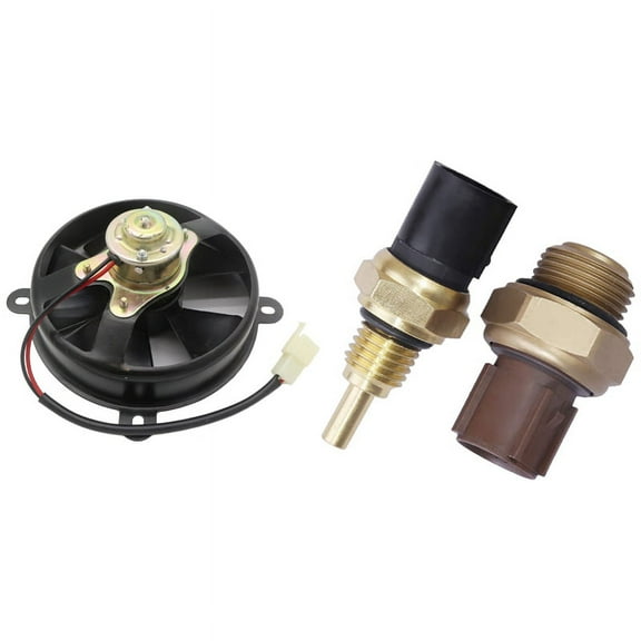 1x 6 Inch Electric Cooling Fan Radiator for Atv Karting 150 & 2Pcs Coolant Temperature Sensor & Switch for -V