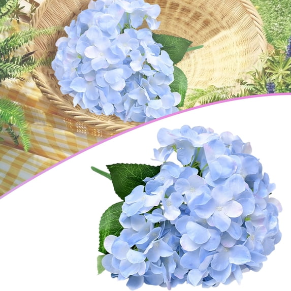 1x Artificial Hydrangea Flowers for Outdoors,Faux Hydrangea,Silk Flowers,Faux Flowers Kitchen Centerpiece Table Decorations,Real Touch Hydrangea Flowers for Office Home Party Wedding Decor,X,14"