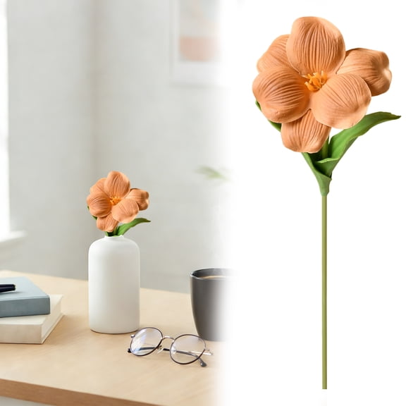 1x Artificial Tulips Flower,Open-Flowered Artificial Tulip Bouquets,Premium Faux Long Stem Open Bloom Artificial Tulips for Home Table Wedding Spring Easter Decor,Real Touch Fully Bloomed Tulip,A,17"