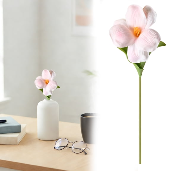 1x Artificial Tulips Flower,Open-Flowered Artificial Tulip Bouquets,Premium Faux Long Stem Open Bloom Artificial Tulips for Home Table Wedding Spring Easter Decor,Real Touch Fully Bloomed Tulip,F,17"