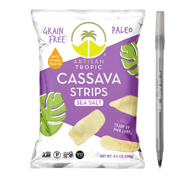 1x Artisan Tropic Cassava Strips, Sea Salt with pan