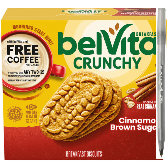 1x BELVITA Breakfast Bars Biscuits, Cinnamon Brown Sugar 8.8 oz with pan