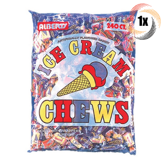 1x Bag Alberts Ice Cream Fruit Chews Assorted Flavors | 240 Candies Per Bag
