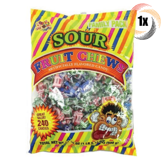 1x Bag Alberts Sour Fruit Chews Assorted Flavors | 240 Candies Per Bag