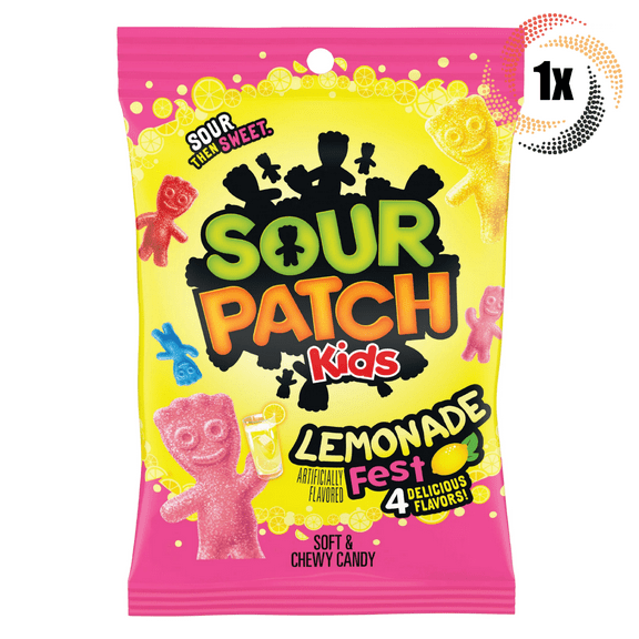 1x Bag Sour Patch Kids Lemonade Fest Assorted Soft & Chewy Gummy Candy | 8.02oz